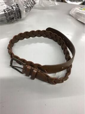 Mutual weave womens braided belt small cognac new from JCPenney